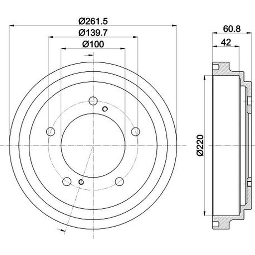 Mintex Brake Drum Assembly Rear fits Suzuki Vitara 1988-1995 1.6