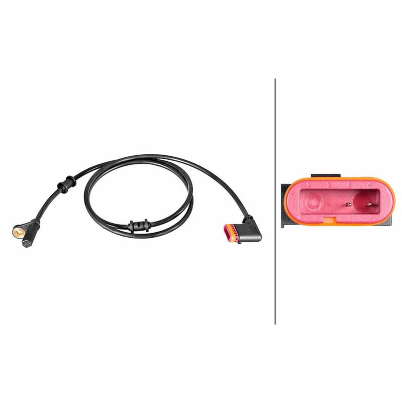 Hella ABS Wheel Speed Sensor Rear fits Mercedes-Benz Slc 2016-2018