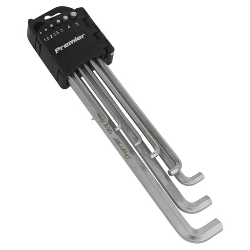 Sealey Premier 9pc Extra Long 90-230mm Stubby End Hex Allen Key Set 1.5-10mm Sealey  - Dynamic Drive