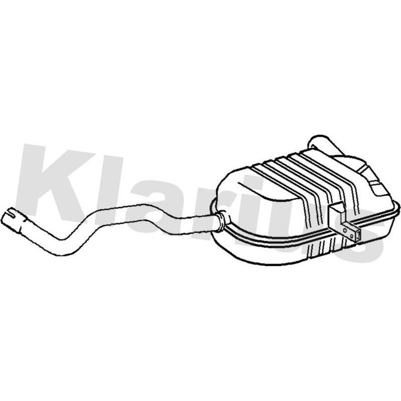Klarius Box With Tail Pipe Rear fits Renault Megane II 2002-2010 1.5 1.9 2.0