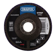 Draper Polycarbide Strip Disc, 115mm, 22.23mm, 180 Grit, Purple 37608 Draper - Dynamic Drive