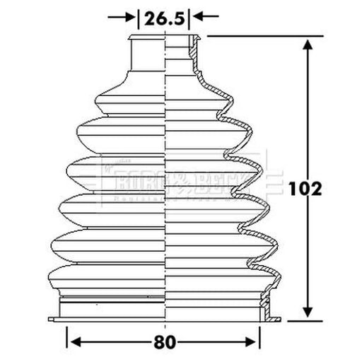 Borg & Beck Drive Shaft Bellow Kit Wheel Side Thermoplast BCB6280