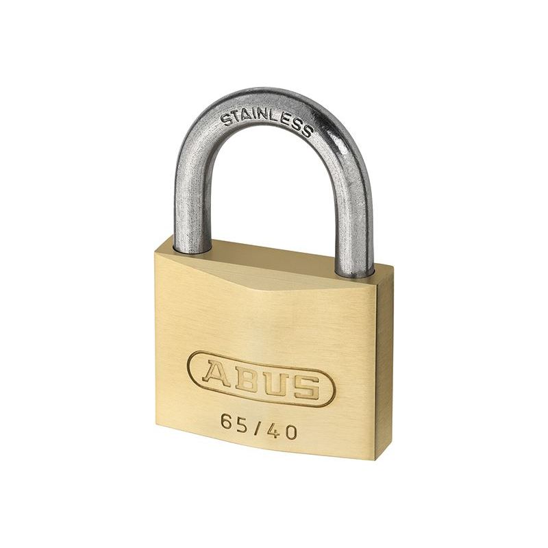 Abus Mechanical 65IB/40mm Brass Padlock Stainless Steel Shackle Keyed Alike 6404 ABUS Mechanical - Dynamic Drive