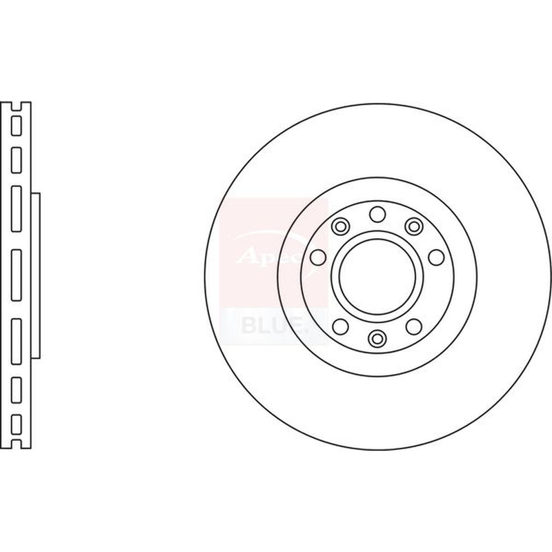 Apec 2 x Vented Brake Discs fits Peugeot Rcz 2010-2015 1.6 2.0