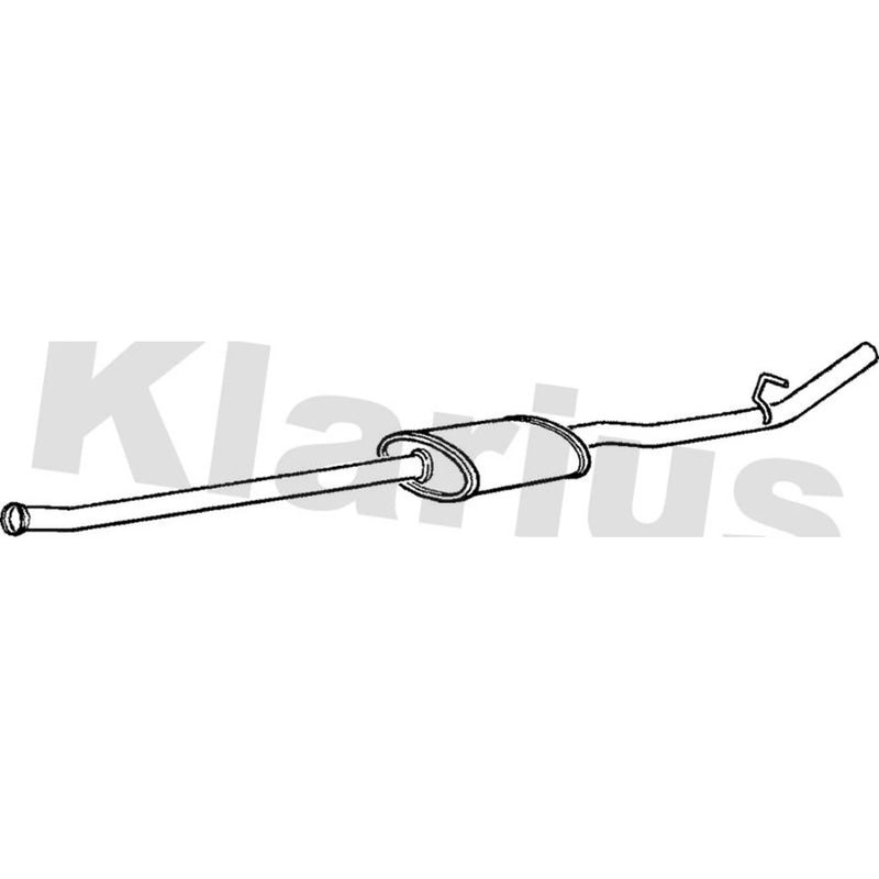 Klarius Box With Centre Pipe Centre fits Renault Kangoo 2001 on 1.2
