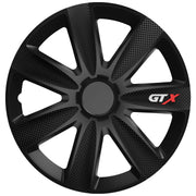 4x Wheel Trims Hub Caps 15" Covers Black Versaco  - Dynamic Drive
