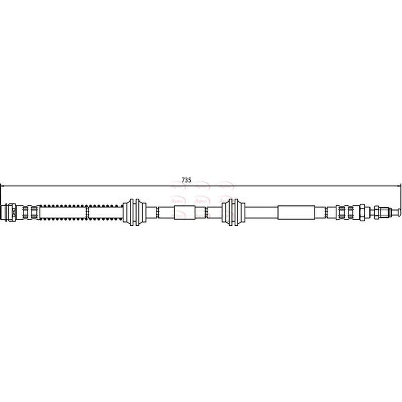Apec Brake Hydraulic Hose Line Front fits VW Touareg 2003-2010 2.5