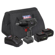 Sealey Brushless Impact Wrench Kit 1/2"Sq Drive 700Nm 20V SV20 Series 2 Batterie Sealey - Dynamic Drive