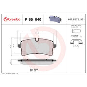 Brembo 4 x Rear Brake Pad Set fits Porsche Macan 2014-2019 2.0 2.9 3.0 3.6