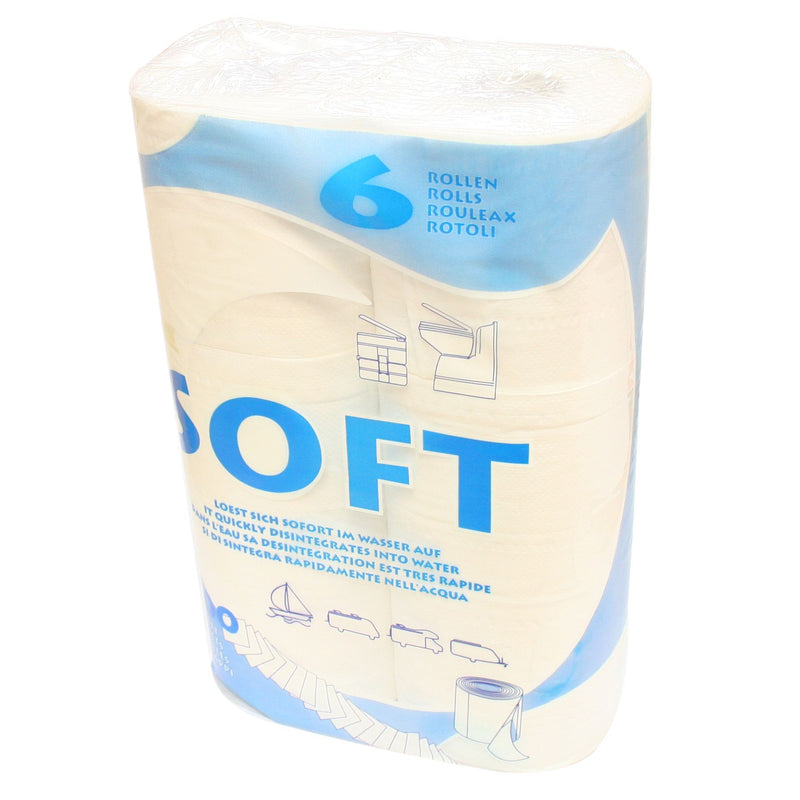 4 x Fiamma Toilet Roll Paper 6 Pack Chemical Loo Tissue Potti Camping Caravan Fiamma  - Dynamic Drive