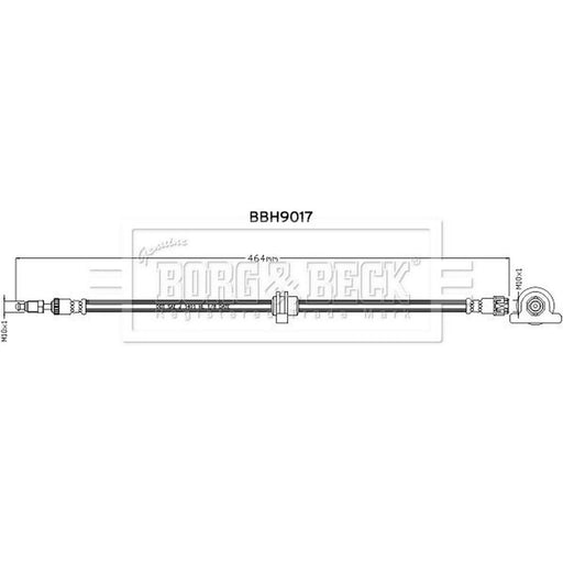 Borg & Beck Brake Hydraulic Hose Line Front Right BBH9017