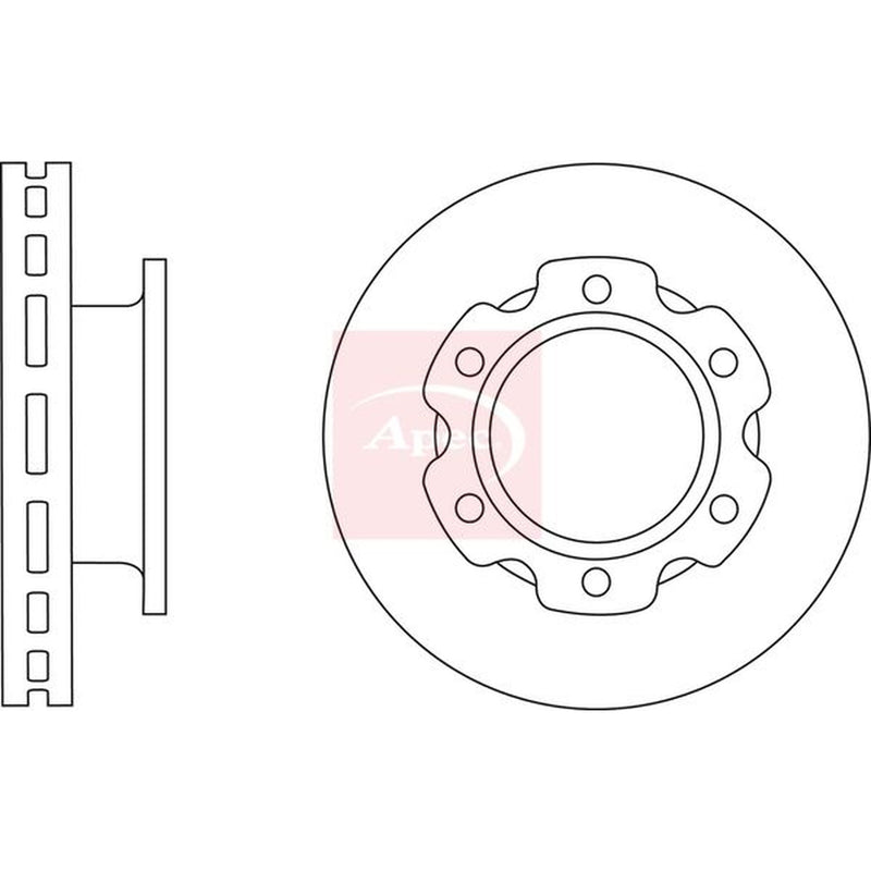 Apec 2 x Vented Brake Discs