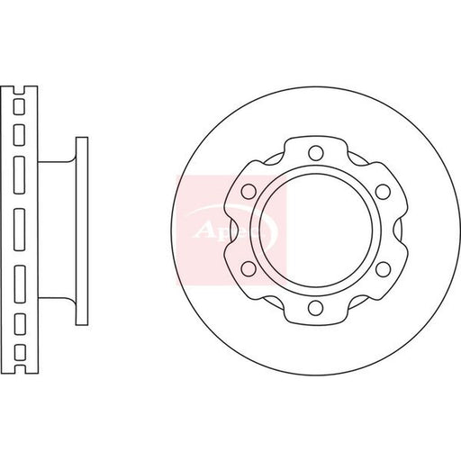 Apec 2 x Vented Brake Discs