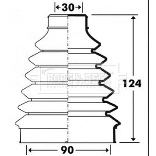 Borg & Beck Drive Shaft Bellow Kit transmission sided Thermopla BCB2898