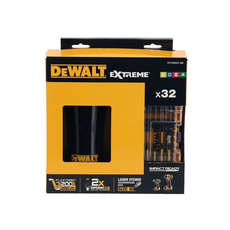DEWALT Power Tools DT70903T FLEXTORQ™ Bit Set, 32 Piece & Travel Mug
