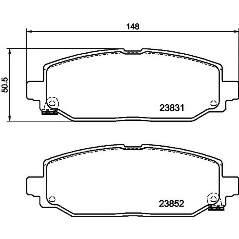 DON Rear Brake Pad Set fits Jeep Wrangler IV 2017 on 2.0 2.2