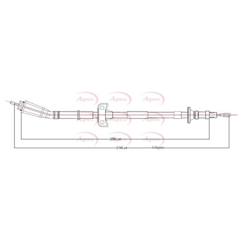 Apec Handbrake Cable Left Rear fits Volvo XC90 I 2002-2014 2.5 3.2