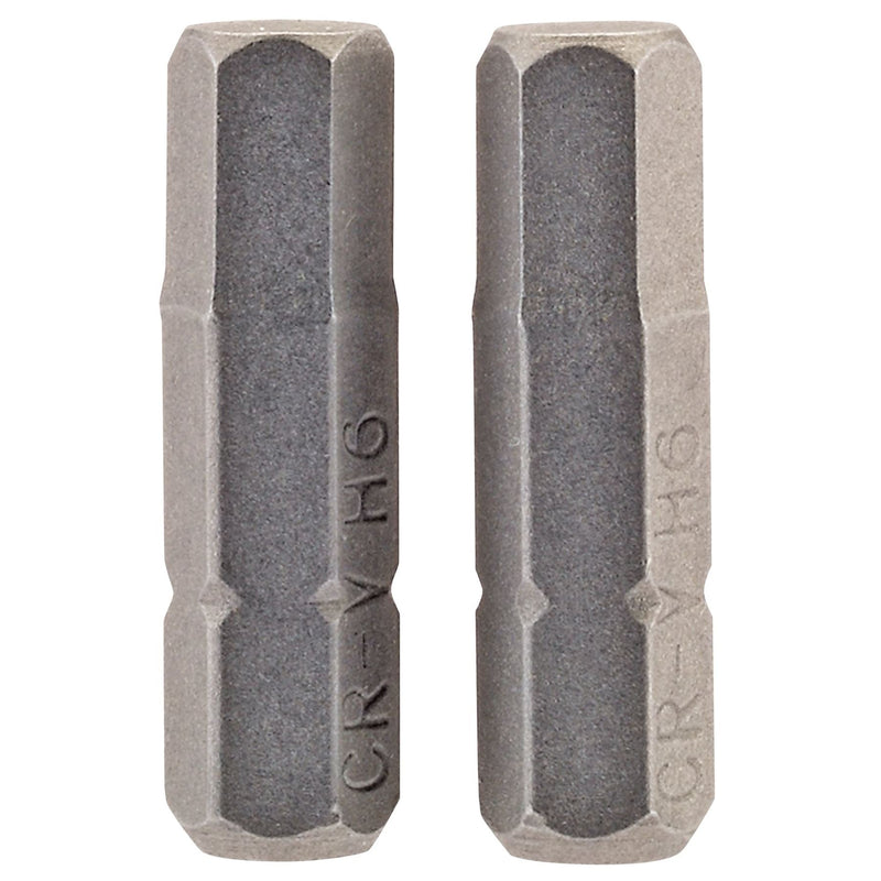 Draper Hexagonal Insert Bit, 6mm, 1/4" Hex, 25mm Long (Pack of 2) 63998 Draper - Dynamic Drive