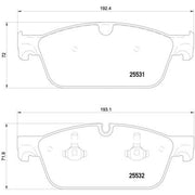 Brembo Front Brake Pad Set fits Mercedes-Benz Gl-Class 2012-2015 166.823 166.824