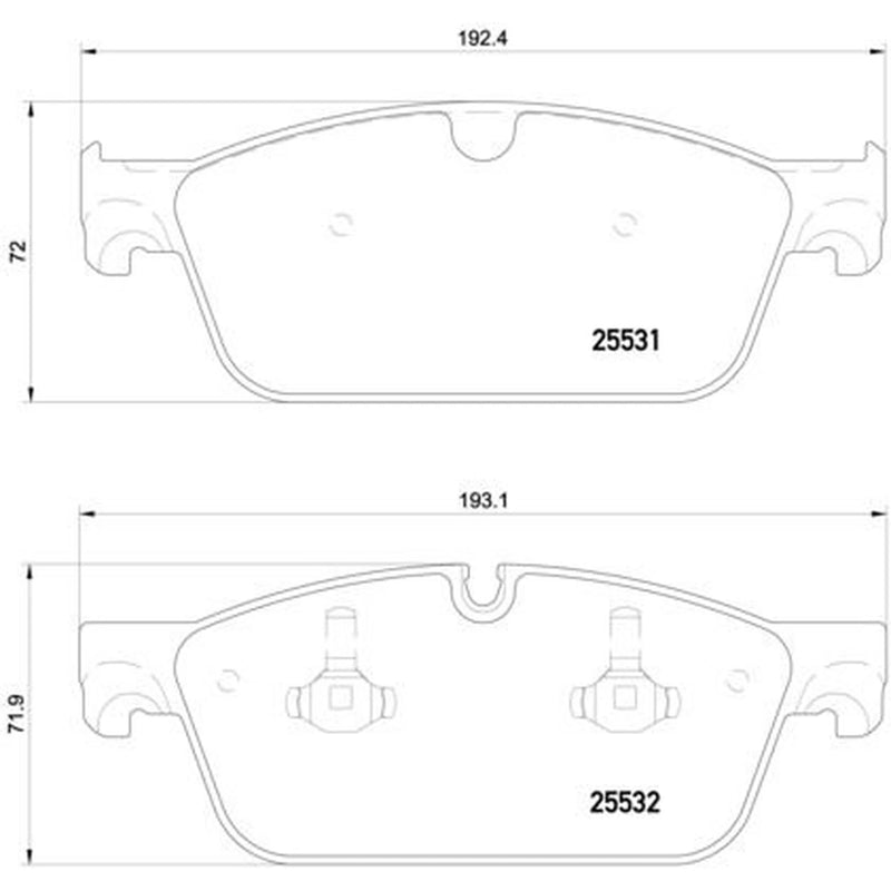 Brembo Front Brake Pad Set fits Mercedes-Benz Gl-Class 2012-2015 166.823 166.824