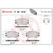 Brembo 4 x Front Brake Pad Set fits Kia Soul III 2019 on