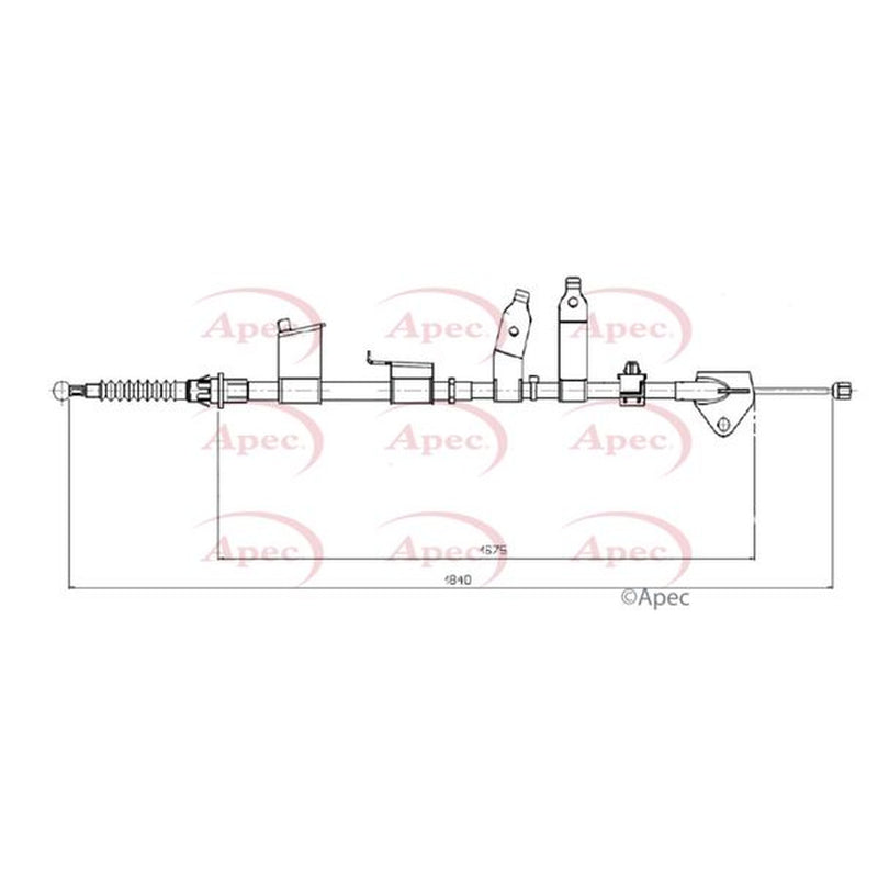 Apec Handbrake Cable Right Rear fits Toyota Auris 2006-2018 1.2 1.6 2.2