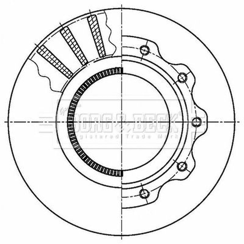 Borg & Beck 2 x Vented Brake Discs BBD32617