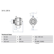 Bosch Car Alternator 12V