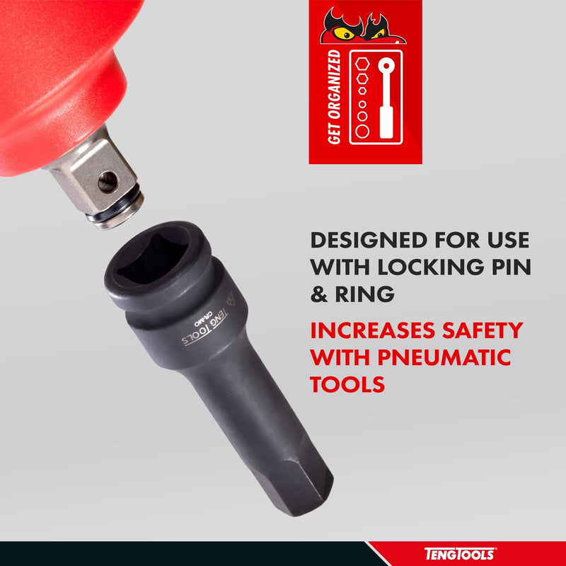 Teng Tools 3/8" Hex Bit Impact Socket DIN Metric Hex 7mm Teng Tools - Dynamic Drive