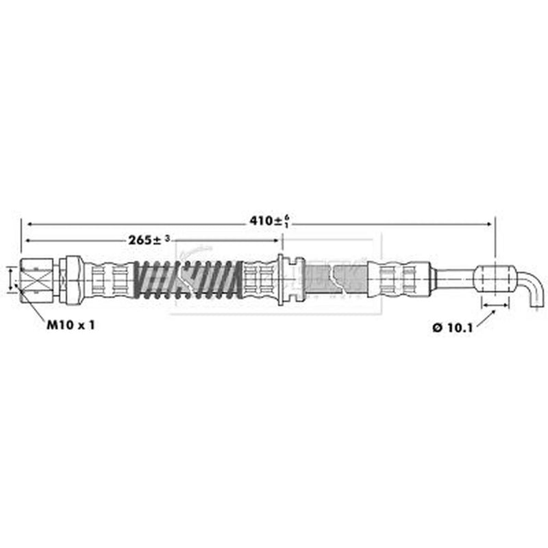 Borg & Beck Brake Hydraulic Hose Line Rear Right BBH6942