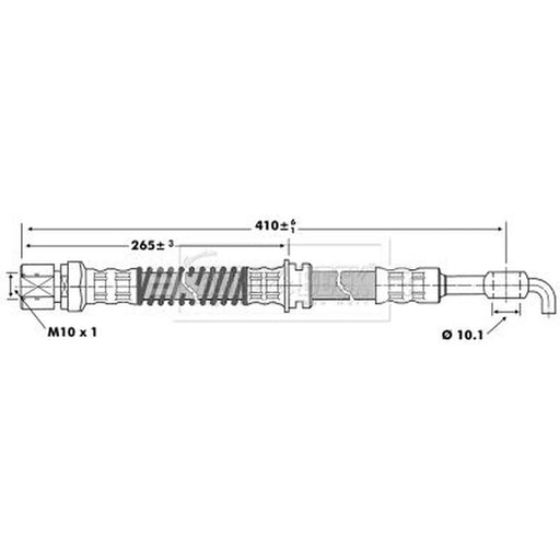 Borg & Beck Brake Hydraulic Hose Line Rear Right BBH6942