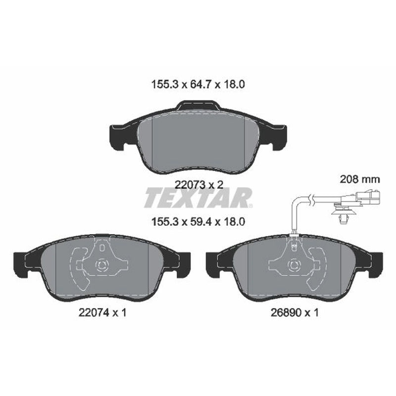 Textar Front Brake Pad Set 2207301