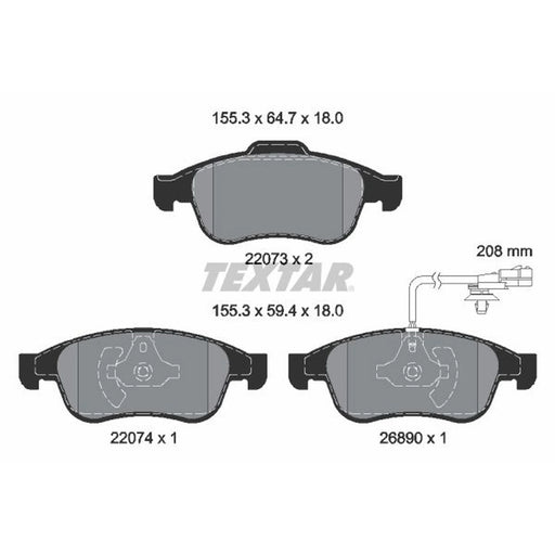 Textar Front Brake Pad Set 2207301