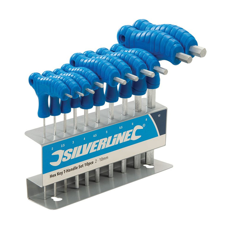 Silverline Hex Key T-Handle Set 10pce 2 - 10mm 323710 Silverline  - Dynamic Drive