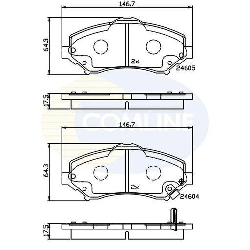 Comline 4 x Front Brake Pad Set fits Chrysler Grand Voyager V 2007-2008