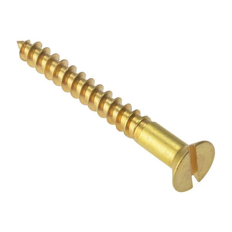 Forgefix Wood Screw Slotted CSK Solid Brass 2in x 10 Box 200 ForgeFix - Town Tools