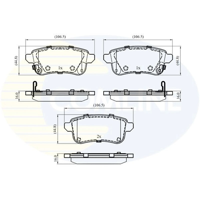 Comline 4 x Rear Brake Pad Set fits Renault Captur II 2020 on