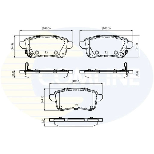 Comline 4 x Rear Brake Pad Set fits Renault Captur II 2020 on