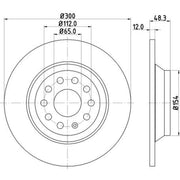 Mintex 2 x Solid Rear Brake Discs MDC2527-x2