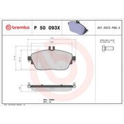 Brembo 4 x Front Brake Pad Set fits Infiniti Q30 2015 on 1.5 1.6 2.0 2.2