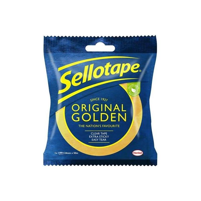 Sellotape Original Golden Sticky Tape - 1 Roll 24mm x 50m Sellotape - NN4 Online