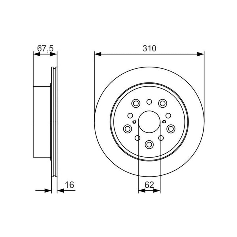 Bosch Rear Brake Vented Discs & Pads fits Lexus Ls 2000-2006