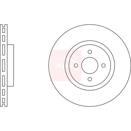 Apec 2 x Vented Brake Discs fits Ford Focus I 2002-2004