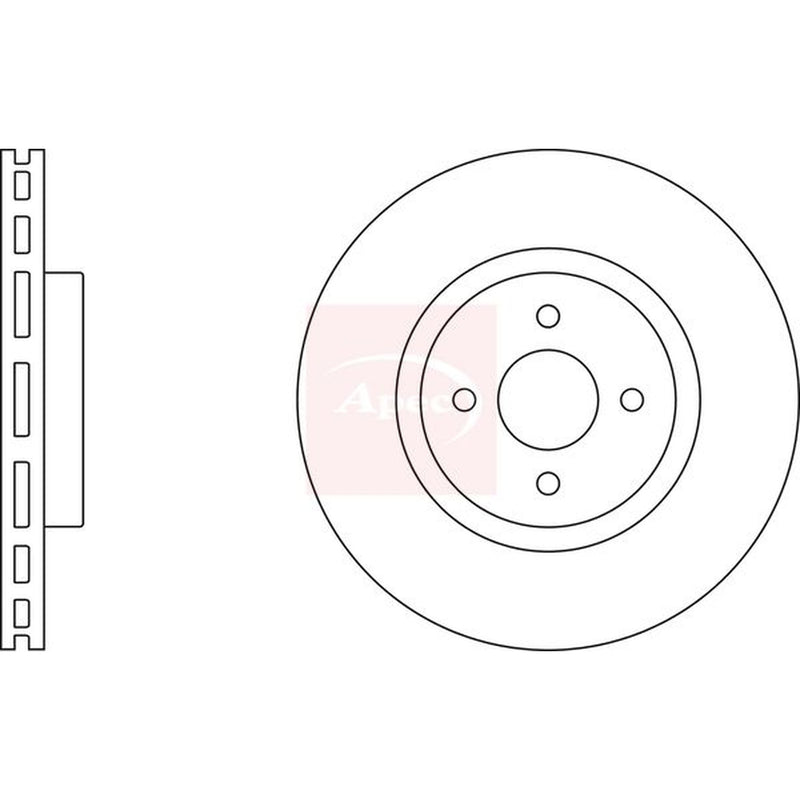 Apec Front Brake Vented Discs & Pads fits Ford Focus I 2002-2004