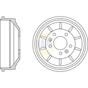 NAPA Brake Drum Assembly Rear fits Citroën Dispatch II 2007-2016 1.6 2.0
