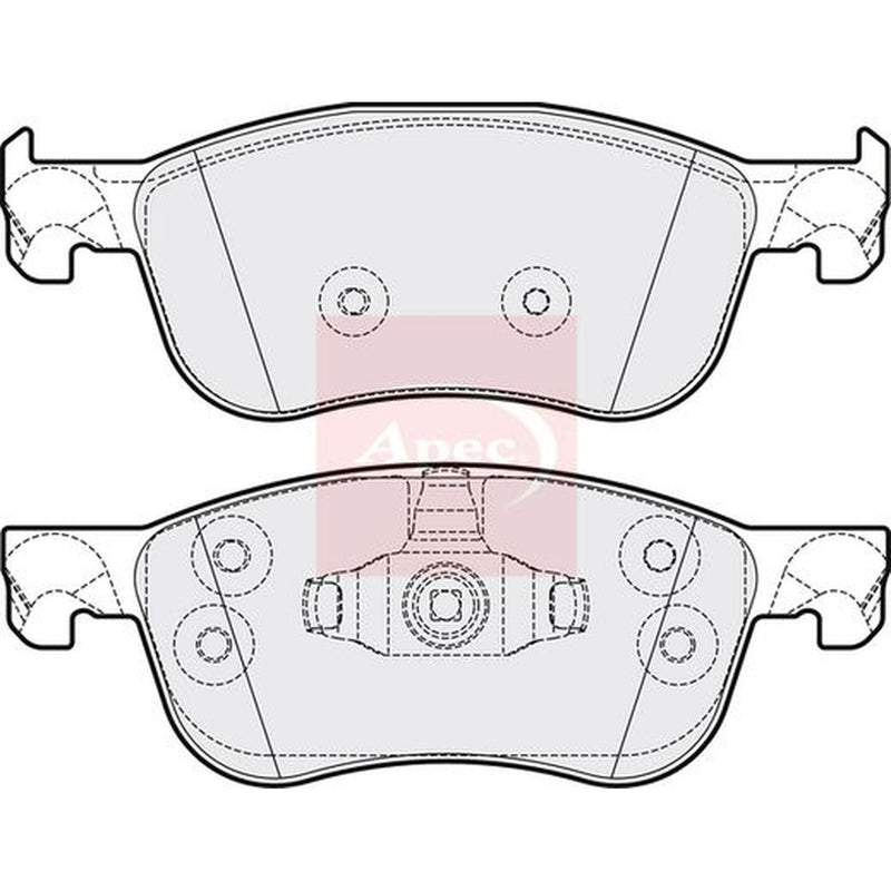 Apec Front Brake Pad Set fits Ford Fiesta VII 2017-2021 1.0 1.1 1.5