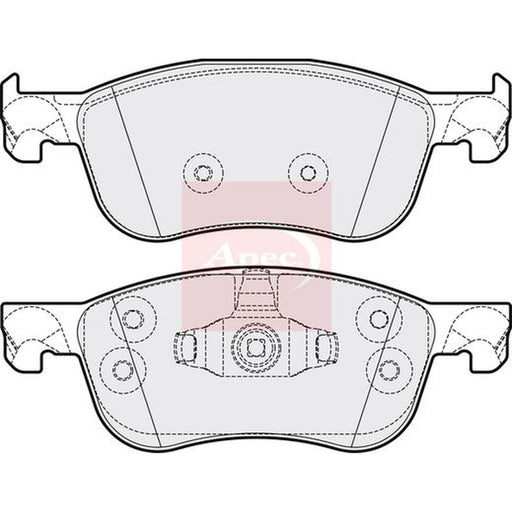 Apec Front Brake Pad Set fits Ford Fiesta VII 2017-2021 1.0 1.1 1.5