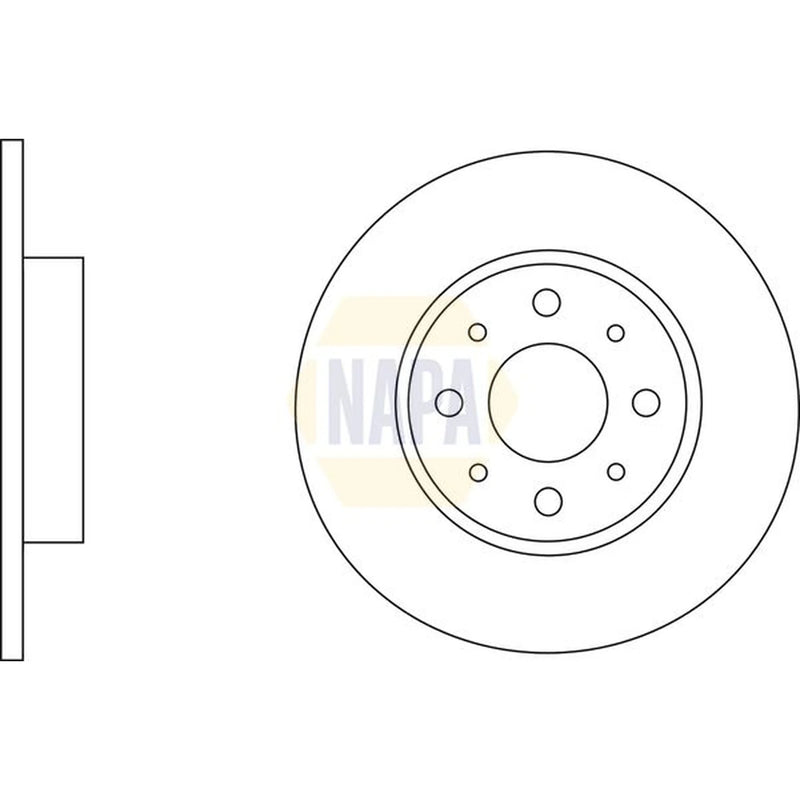 NAPA 2 x Solid Brake Discs fits Alfa Romeo Mito 2008-2018 0.9 1.3 1.4 1.6