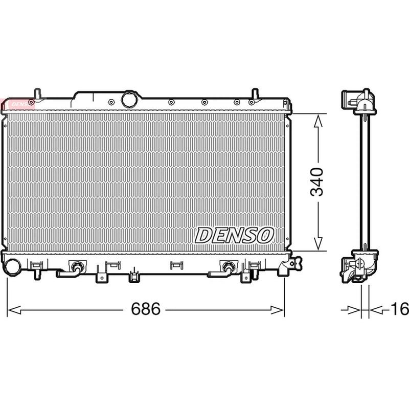 Denso Engine Radiator fits Subaru Impreza 2000-2009 1.6 2.0