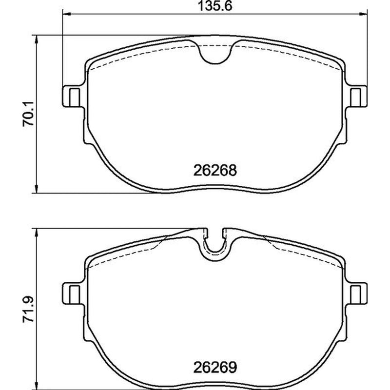 Brembo 4 x Front Brake Pad Set fits VW California T6 Camper 2015-2024 2.0